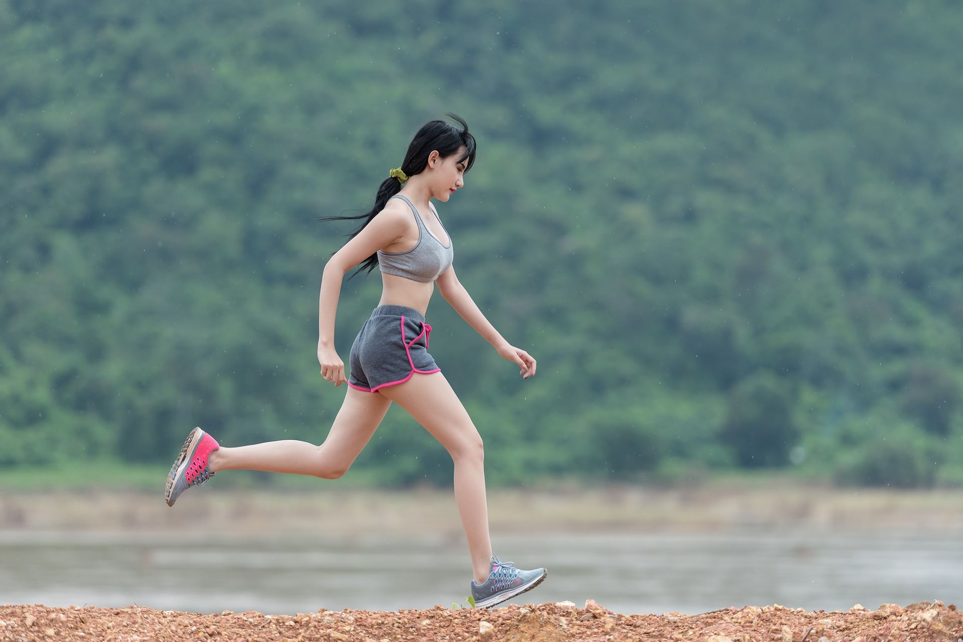 a jogging young woman